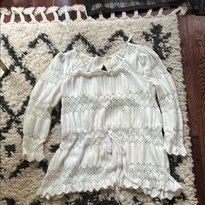 Free People Cream Knit Top